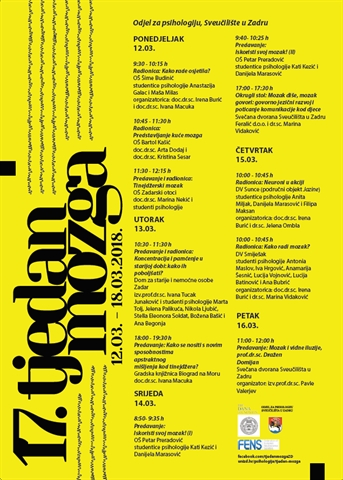 17. Tjedan mozga u Zadru
